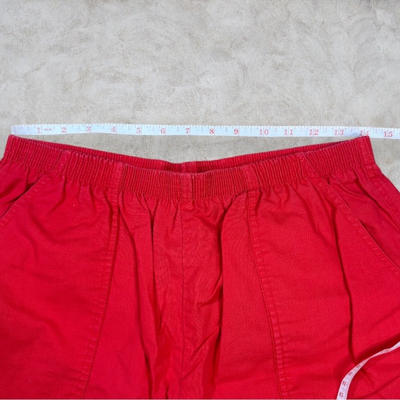 Gloria Vanderbilt Elastic Waist Red Shorts Vintage Size 14 - Picture 3 of 8